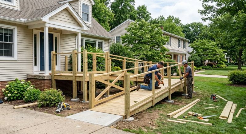 Hardwood Ramp Installation in Wilmington, NC